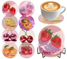 Diamond Art Coasters Kit, 8 Pieces Disco Ball Diamond Painting Coasters Kit