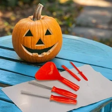 Halloween Pumpkin Carving Kit - 10.25" - Orange - 5pc