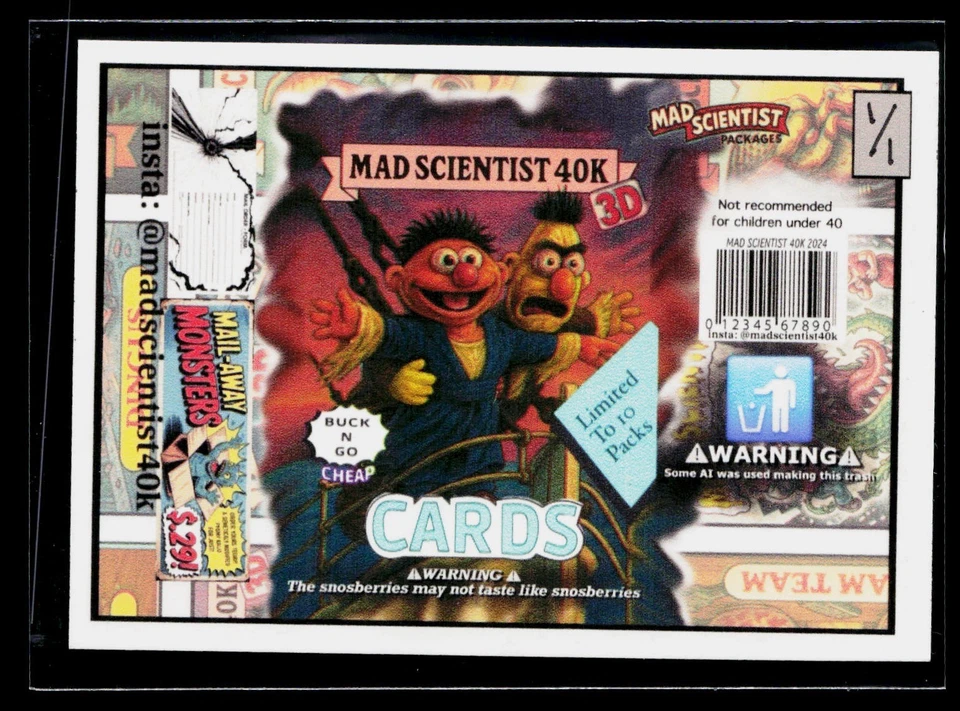 Mad Scientist 40K GPK Spoof ~ 4-52 PROTOTYPE #'d 1/1 ~ Ghostbusters Mars Attacks - Image 2 of 2