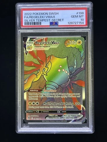 Pokémon TCG Regieleki VMAX Silver Tempest 198/195 Holo Secret Rare PSA 10