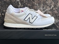 Size 10 - Aimé Leon Dore New Balance 996 White Leather Sneakers Made in USA New