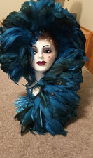 Unique Creation Signed Numbered Porcelain Wall Mask Feather Art Deco REPAIRED