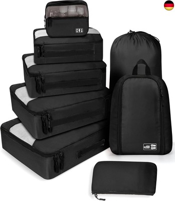 MURISE Koffer Organizer 8 Stück, Packing Cubes für Urlaub und Reisen, P