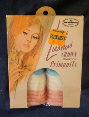 Vintage Lushus Crown Luxury Pile Primpuffs In Original Box, Incl 42 Of Orig 48