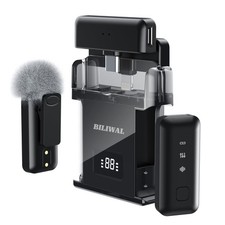 Wireless Lavalier Microphone for iPhone/Android/Laptop with Magnetic Wind Muf...