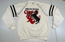 vtg Princeton Class of 1990 L white sweatshirt crewneck USA MADE Horse Jerzees