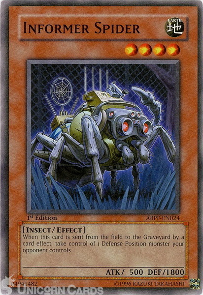 ABPF-EN024 Informer Spider Common 1st Edition Mint Yu-Gi-Oh! Card