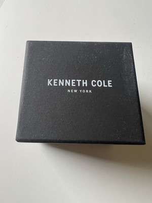 Kenneth Cole NY Men's Watch 43mm Steel Case Black Leather Strap New Open Box