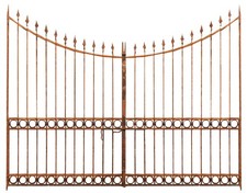 Cancello forgiato a mano ferro pieno anticato Biscottini 345x10x270 Italy