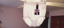 OLGA VINTAGE PANTIES sz 5 WHITE STRETCH LACE WAIST AND LEGS NWT 17-18