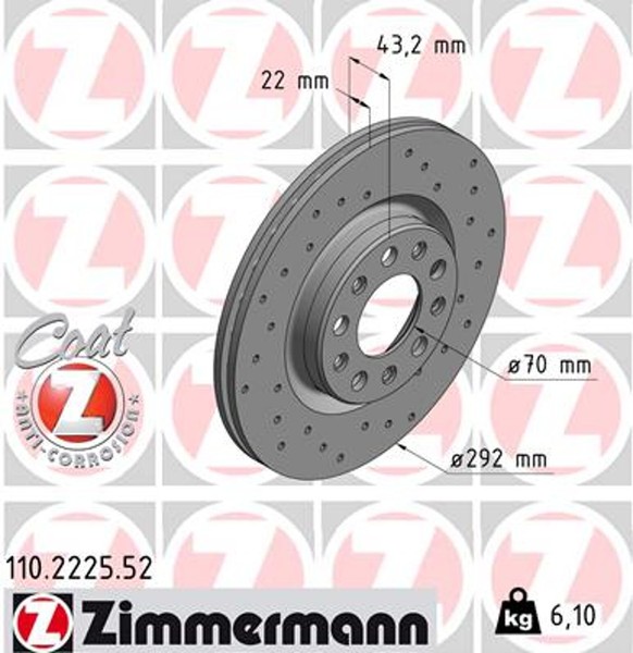 2X Zimmermann Bremsscheibe Sport Z 110.2225.52 FüR Alfa Giulia Stelvio 952ABA25B-image
