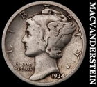 1934 Silver Mercury Dime - Scarce  Better Date  No Reserve  #G8158