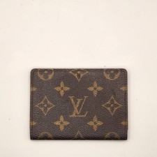 LOUIS VUITTON Monogram Porte 2 Cartes Vertical Card Case Wallet Brown Holder