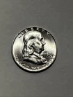 1958-D Denver Franklin Half Dollar, US 50c Silver Coin, UNC BU Uncirculated