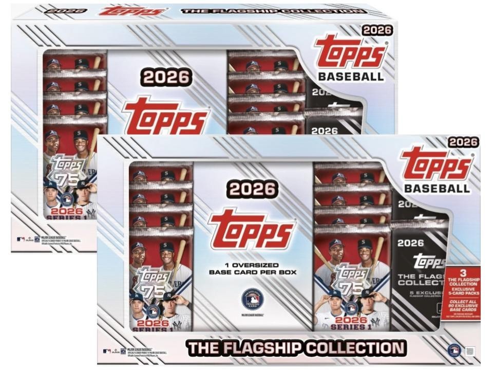2 Super Boxes of 2026 Topps Flagship Series 1 MLB Collection Box