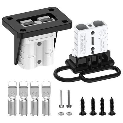 2 Pack Gray Anderson Connector, 50AMP, 6-12 Gauge, 600V, Quick Connect Plug Kit