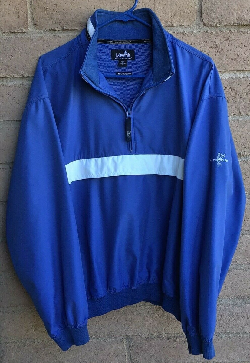 Ashworth Jacket Pullover Size M Weather Systems Golf Rain Wind 10