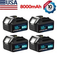 8.0Ah 18V For Makita LXT 8Ah Lithium-Ion BL1830 BL1850 BL1860 Tool Battery Set