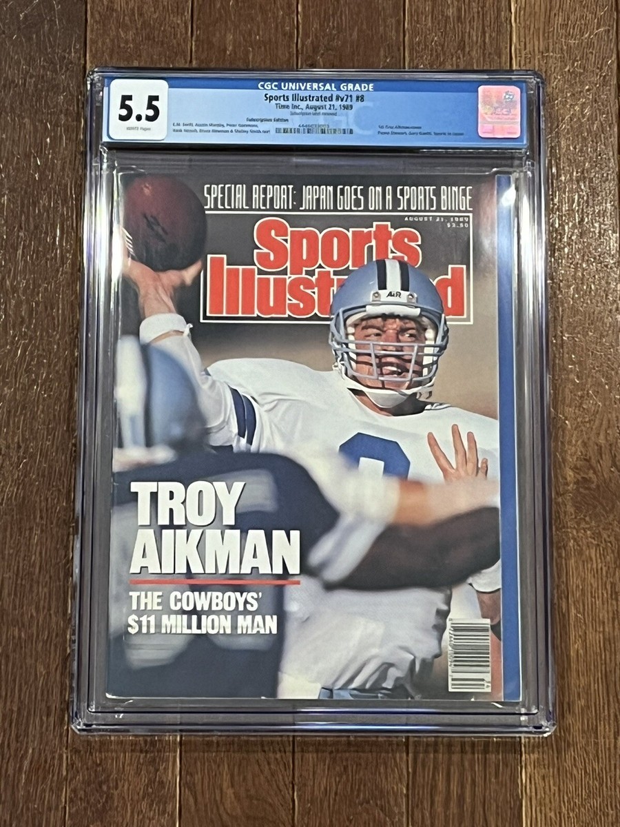 CGC 5.5 Sports Illustrated August 21, 1989 Troy Aikman Cowboys HOF