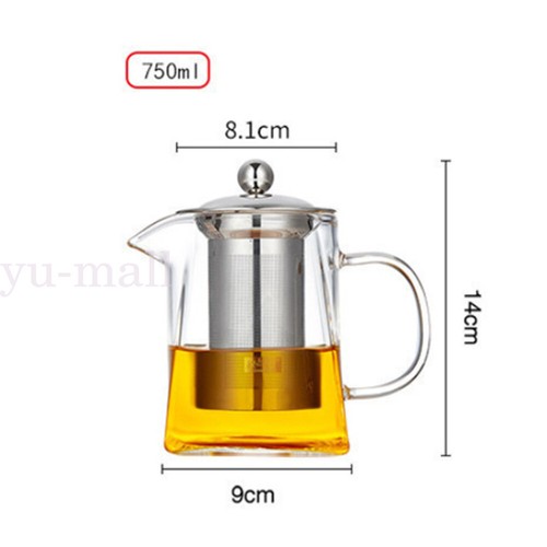 Glass Teapot Kettle With Filter Infuser Coffee Tea Pot Heat Resistant 750ml - Picture 5 of 12