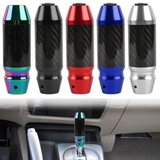 JDM Carbon Fiber Aluminum Universal Automatic Car Gear Shift Knob Shifter 4"