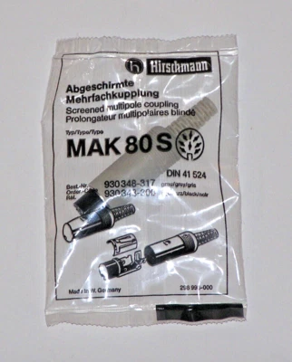 Hirschmann MAK 80 S abgeschirmte Mehrfach-Kabel-Kupplung grau 930 348-317 ~ NEU