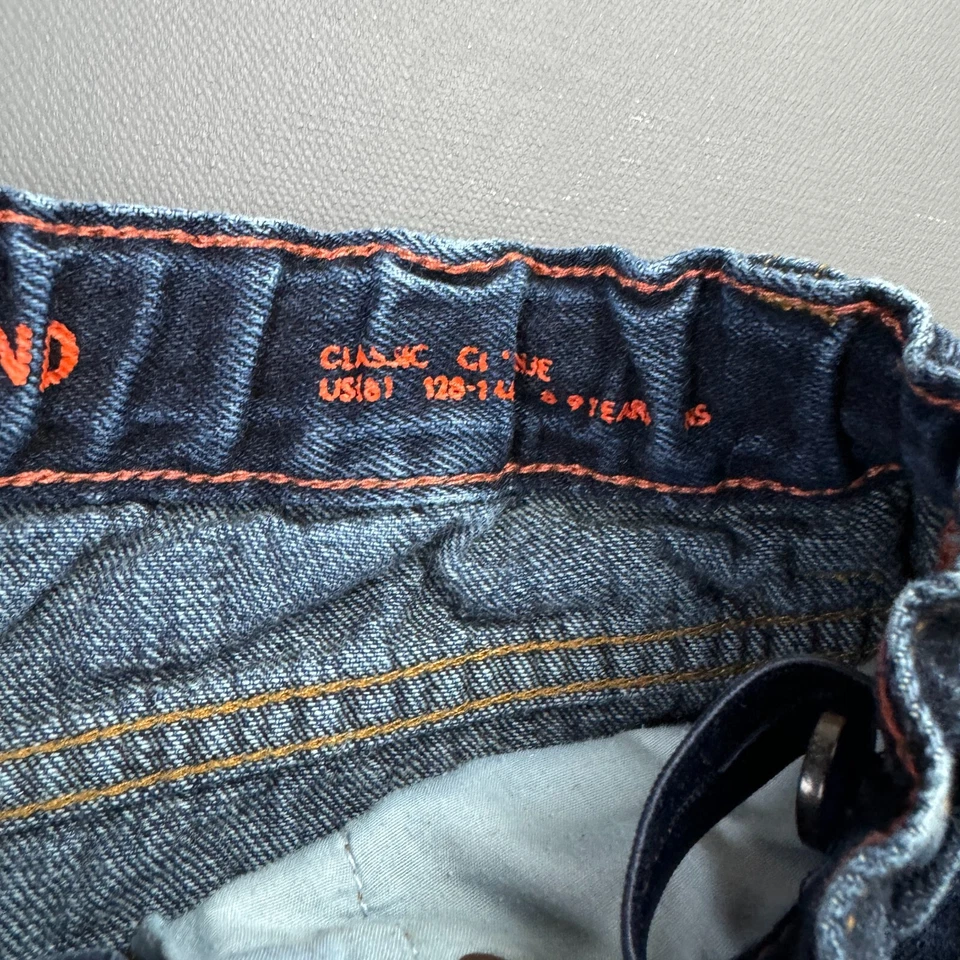 Lands’ End Jeans Girls Size 8 Blue Denim Straight Leg Adjustable Waist Dark Wash - Image 4 of 4