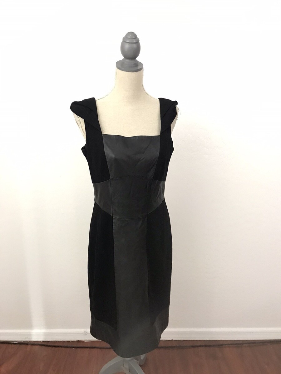 chinese dress ladies Antonio Melani Nwt Black Genuine Leather Tanya Mini Dress Size 0 main image 1