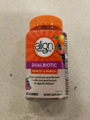 Align Prebiotic and Probiotic Natural Fruit Flavors Supplement Gummies - 60...