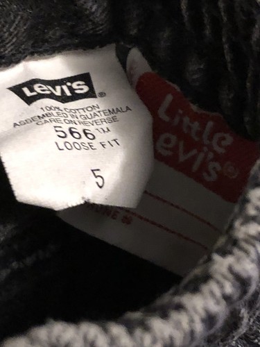 Little Levi's 566 Boys Sz 5 Loose Fit Black Denim Jeans. Vintage Levi Strauss - Picture 4 of 9