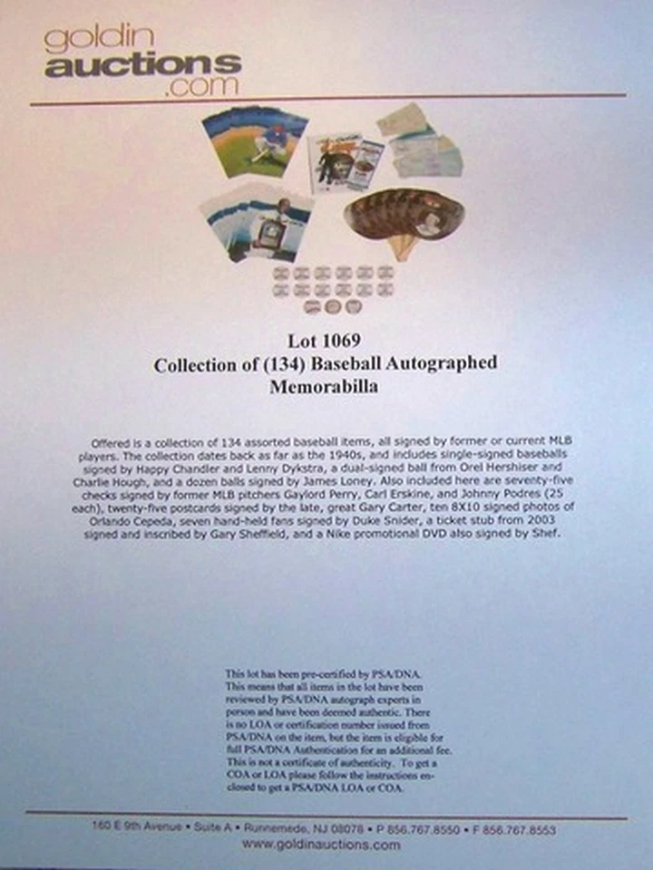 7 Duke Snider Signed Autographed Casablanca Baseball Photo Fans PSA Pre-Certed! - Image 2 of 2