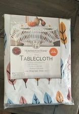 Huntington Home Vinyl Flannel Back 70" Round Tablecloth Autumn fall Leaves New