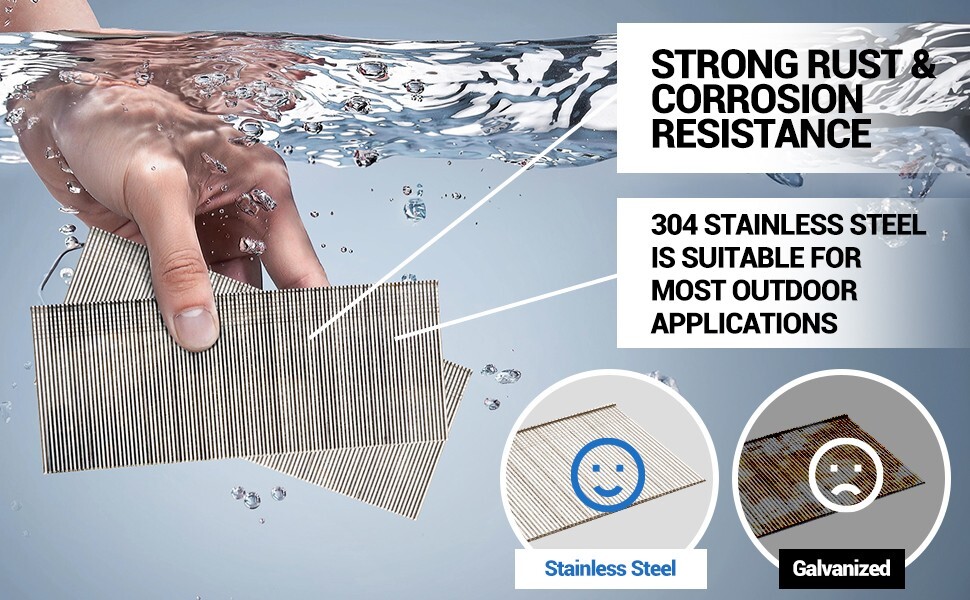 10,000-60,000PCS meite 18 Gauge Finish Brad Nails 3/4" - 2" Length 304 Stainless