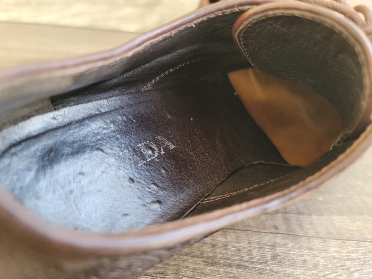 Prada Women's Brown Leather Oxfords Lace Up Shoes Size 37 US 7. | eBay
