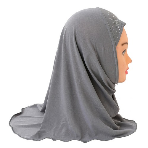 Muslim Kids Girls Hijab Scarf Islamic Children Hot Drilling Scarf Headscarf 2-6Y - Picture 16 of 132