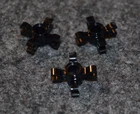 3 ~ 1x1 Black Eye w/ 4 Connector Clips ~ New Lego Parts ~