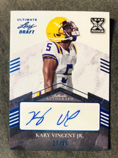 2021 Leaf Ultimate Draft Kary Vincent Jr. Rookie RC Auto Autograph Navy /35 Rare