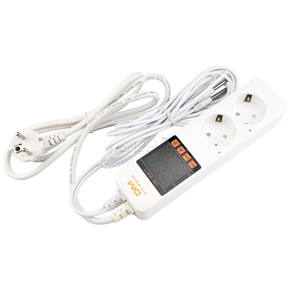 DM-808TT AC 85-250V 10A Digital thermostat Controller Power Socket EU+US Pulg - Image 4 of 4