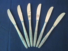 SET 6 DINNER KNIVES! Vintage STYLECRAFT T&N stainless: SYF2 pattern: EXC