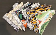 DOG BANDANA Lot of 10 Tie-On Single Layer 32" Large VARIOUS TRAVEL THEME