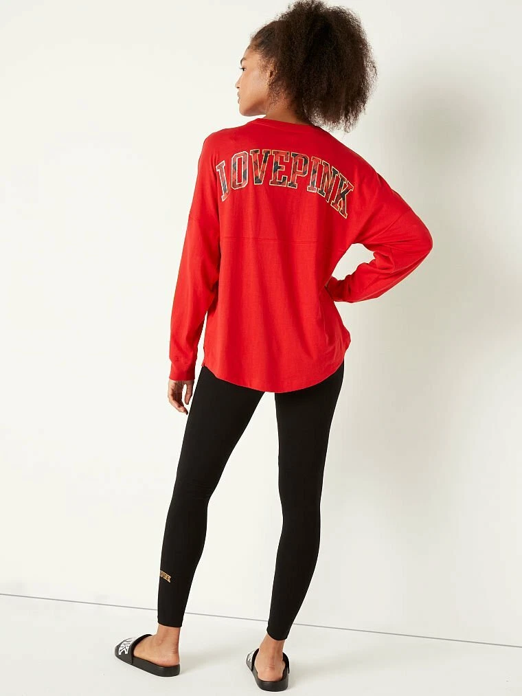 Victoria Secret PINK Pinup RED Crew Top Legging BLACK Gift Set S NEW