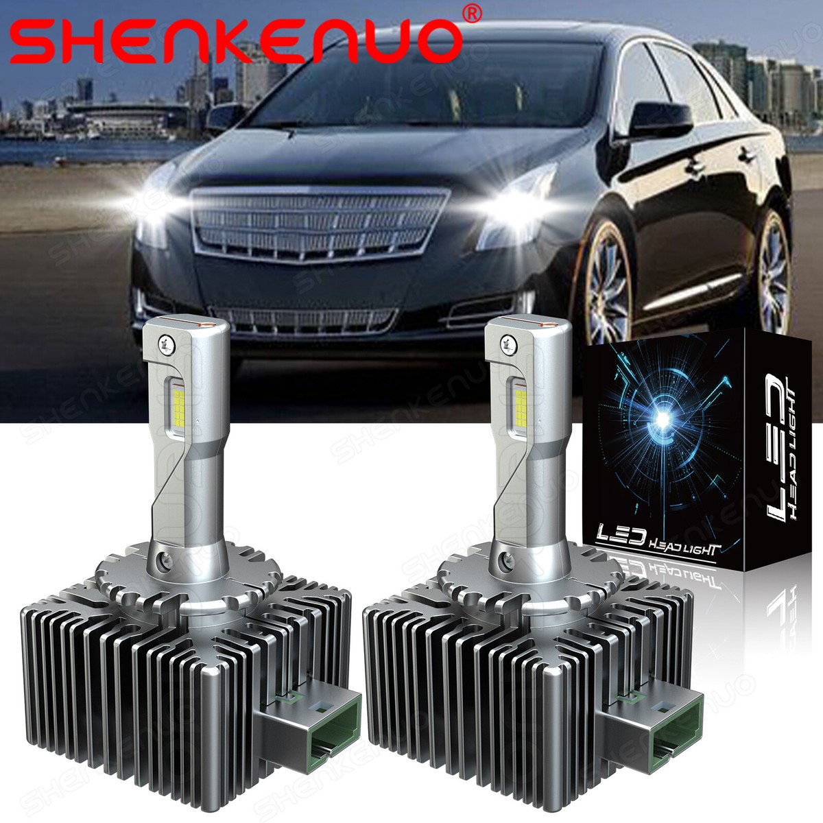 For Cadillac XTS 2013-2017 6000K LED Front Headlight Bulbs High