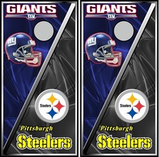 giants steelers split 811 cornhole board vinyl wraps