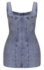 GREY SEAM DETAIL MINI DRESS