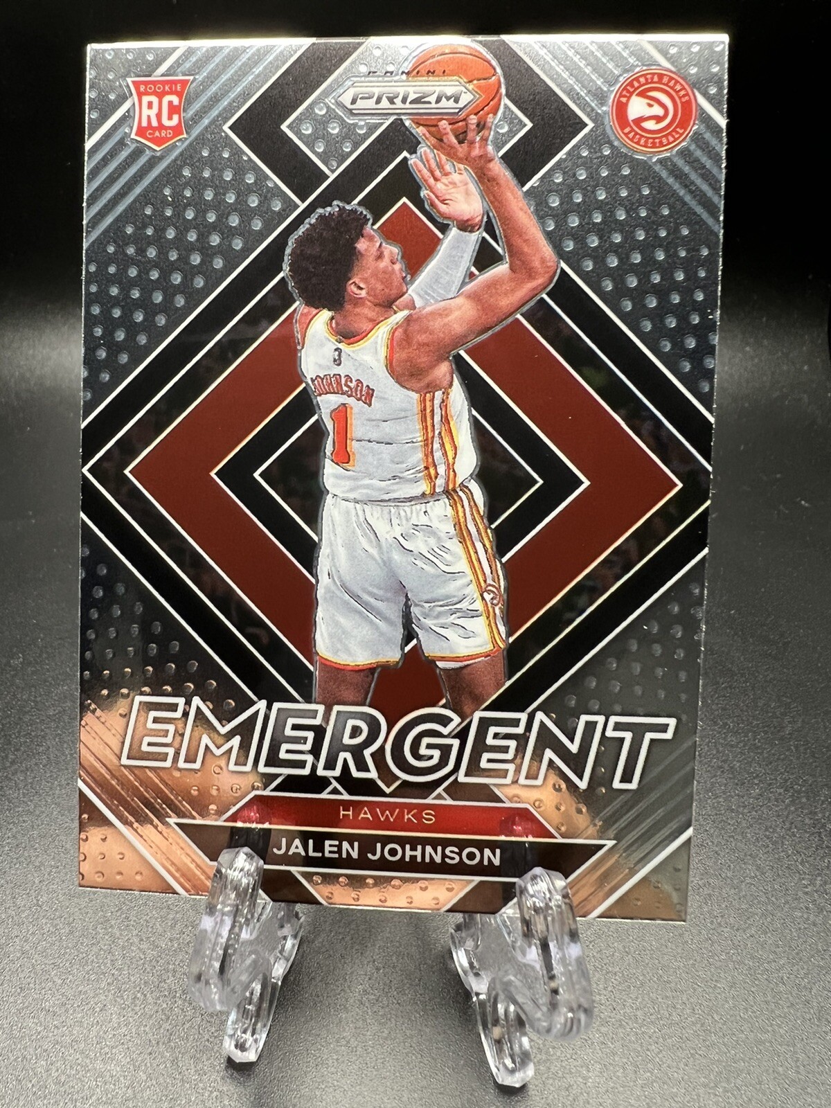 2021-22 Panini Prizm Jalen Johnson Emergent RC ROOKIE CARD #18 Atlanta Hawks