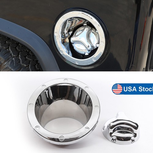 Fuel Door Bezel Gas Tank Cover Moulding Trim Chrome Cap For Hummer H2