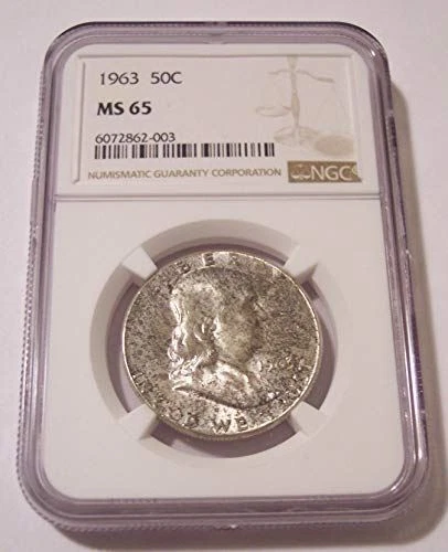 1963 Franklin Half Dollar MS65 NGC obv Toning