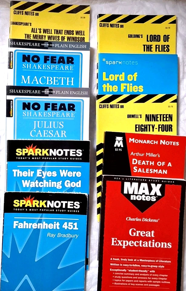 Lot of 21 Cliffs Notes Spark Notes Reading Study Guides Shakespeare + More Foto 3 de 3