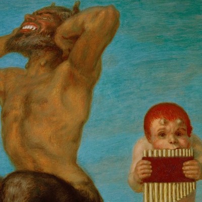 Kunstdruck Von Stuck Dissonance, Giclée Poster Wandbild Gemälde Niedlicher Teufel