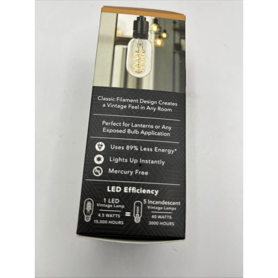 Feit Electric 40W Replacement LED Vtg T14 Bulb Warm Light 2100K Dimmable 1 Pack - Image 4 of 4